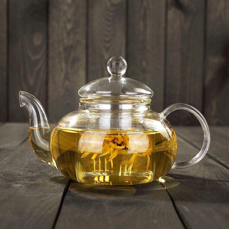 Hochwertige Teekanne aus hitzebeständigem Glas, praktische Flasche, Blumenteetasse, Glasteekanne mit Teeblatt, Kräuterkaffee